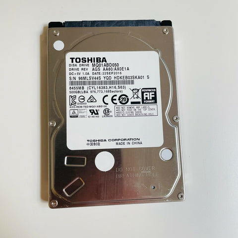 TOSHIBA MQ01ABD050 500GB 5400RPM 8MB Cache 2.5" SATA 3Gb/s Internal Hard Drive