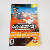 Tony Hawk's Pro Skater 4  (Microsoft Xbox, 2003) Manual Only, No Game!