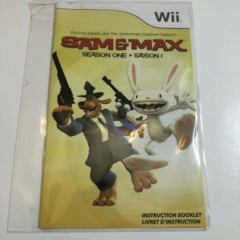 Sam & Max: Season One (Nintendo Wii, 2008) Manual Only, No Game