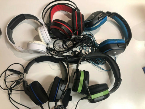 Lot of 5: Assorted Gaming Headset Wired Headphones - Tested, Working