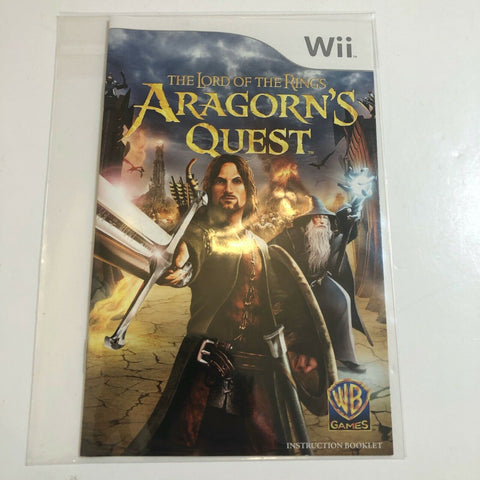 Lord of the Rings: Aragorn's Quest (Nintendo Wii, 2010), Manual Only, No Game